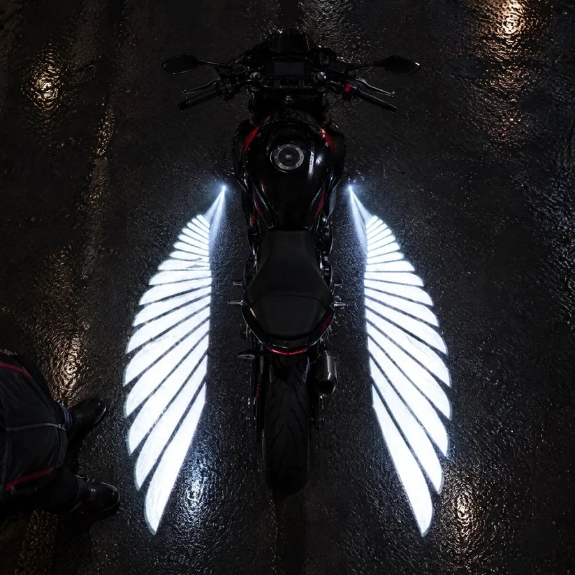 🏍️ Lampy projektorowe LED w kształcie anielskich skrzydeł do motocykli
