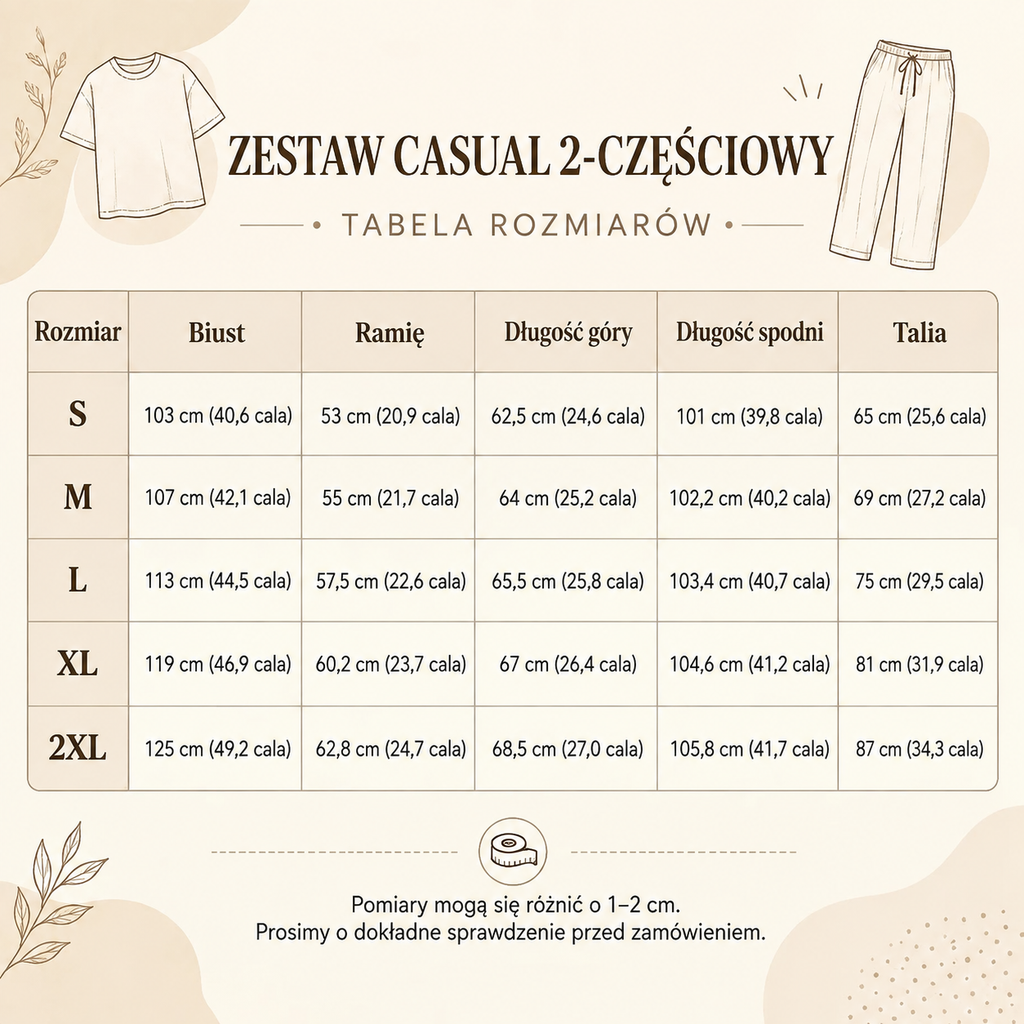 【S–2XL】💖 Dwuczęściowy zestaw damski składający się z lekkiej bluzki i spodni z szerokimi nogawkami