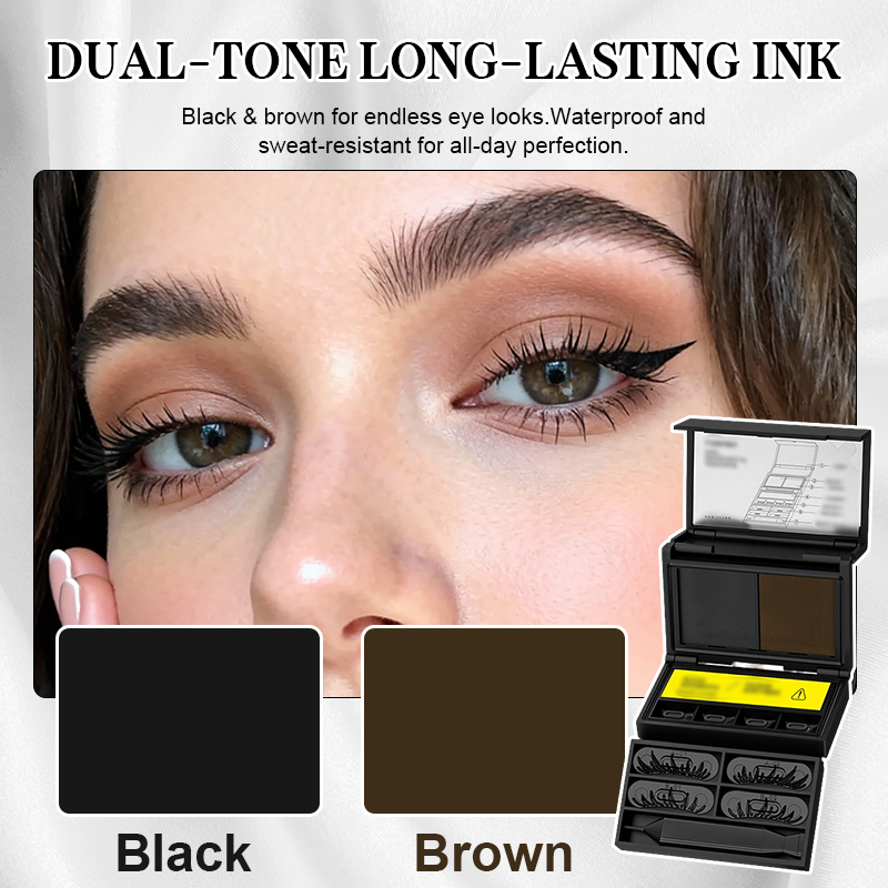Przenośny zestaw do makijażu oczu 3 w 1: stempel do dolnej linii rzęs + aplikator do pieprzyków + eyeliner