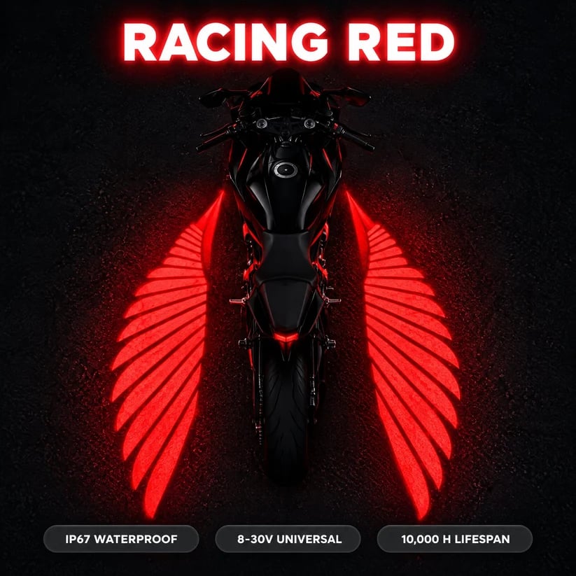 🏍️ Lampy projektorowe LED w kształcie anielskich skrzydeł do motocykli