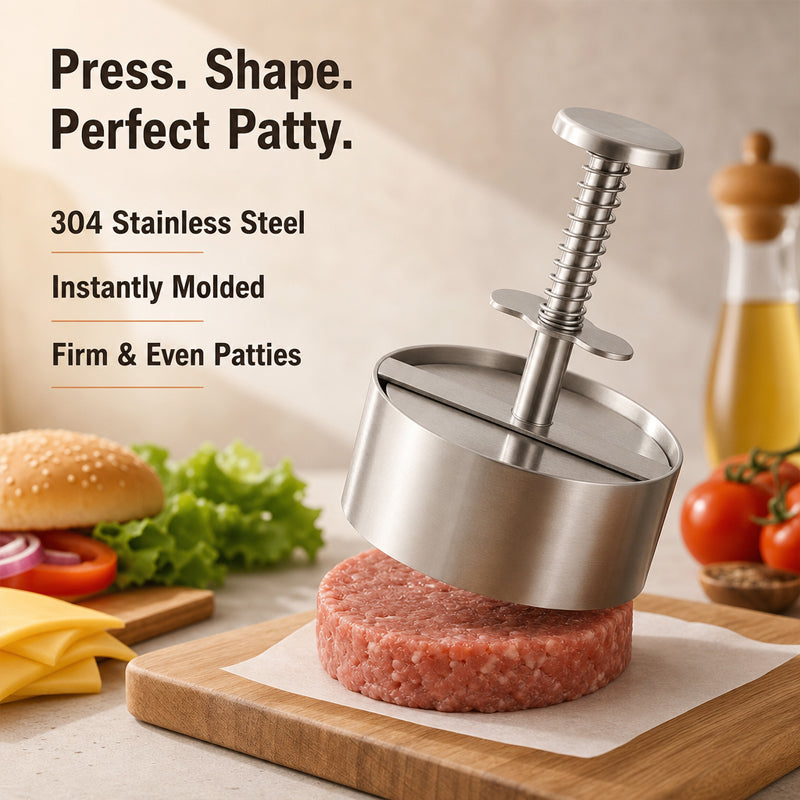 🍔 Forma do hamburgerów ze stali nierdzewnej | Z jej pomocą z łatwością przygotujesz idealnie równe kotlety hamburgerowe