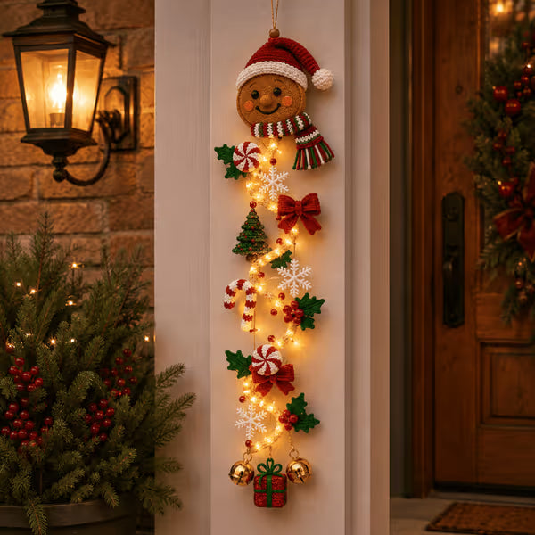 🎄 Świecąca, świecąca świąteczna zawieszka na drzwi ✨ Świąteczna dekoracja wnętrz