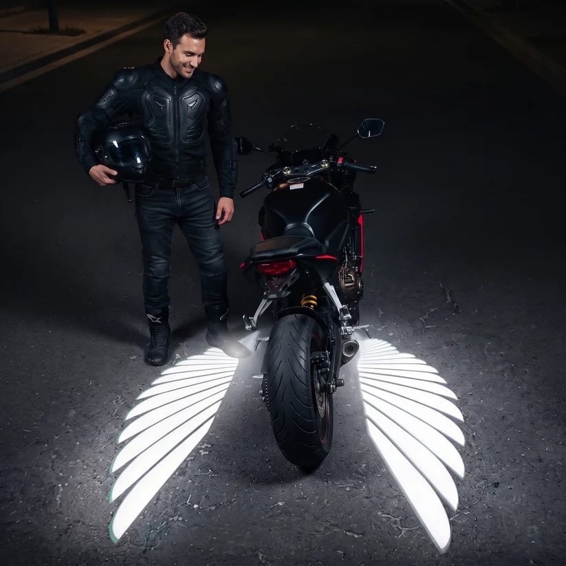 🏍️ Lampy projektorowe LED w kształcie anielskich skrzydeł do motocykli