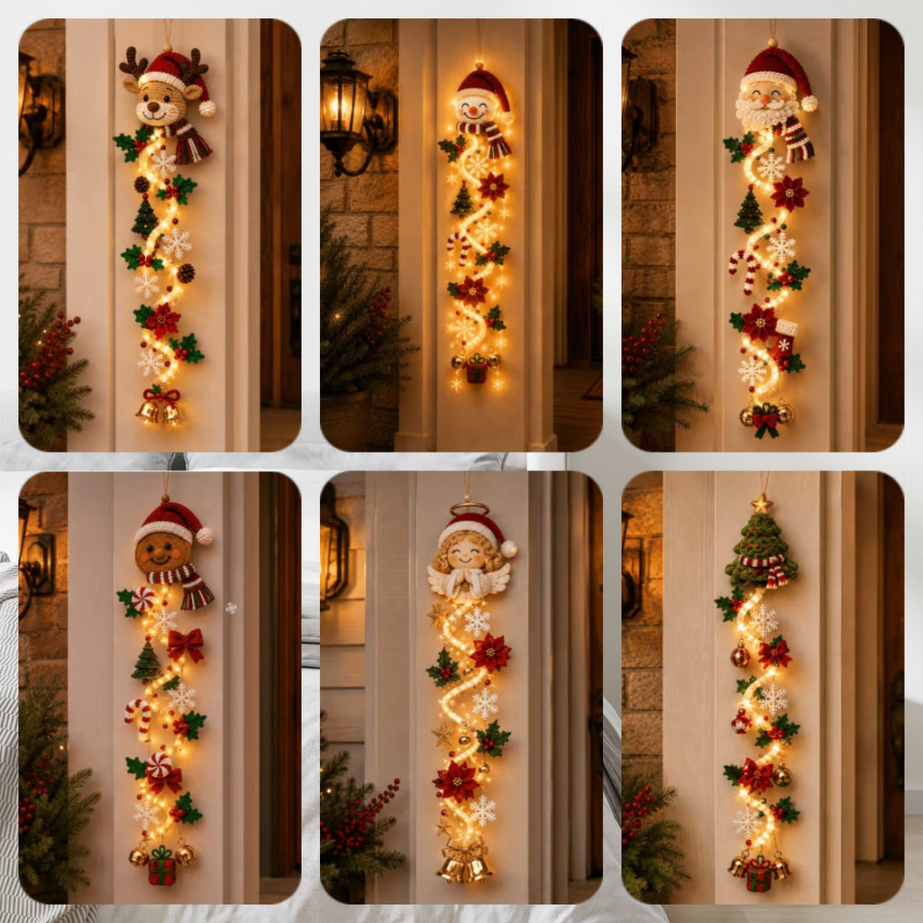 🎄 Świecąca, świecąca świąteczna zawieszka na drzwi ✨ Świąteczna dekoracja wnętrz
