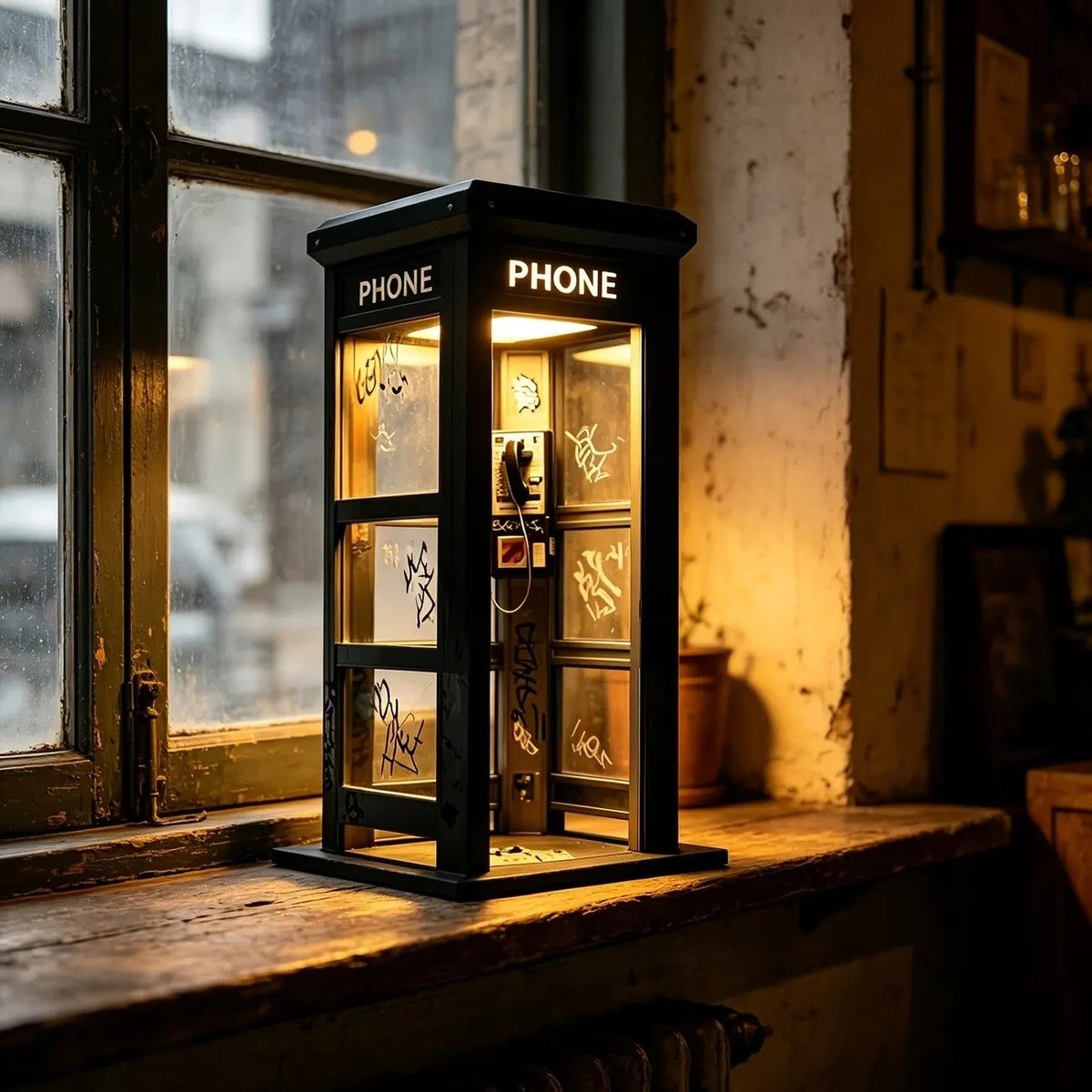 📞TERAZ 50% ZNIŻKI✨Lampa nastrojowa w stylu vintage w kształcie budki telefoniczne