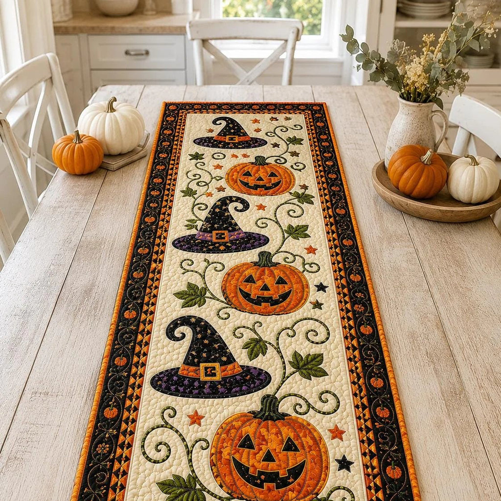 🎃 Pikowana serweta z motywami halloweenowymi – nastrojowa jesienna dekoracja gotowa w mgnieniu oka