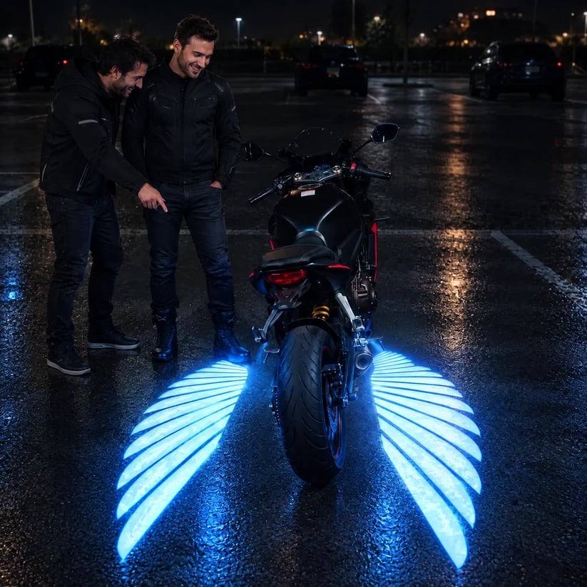 🏍️ Lampy projektorowe LED w kształcie anielskich skrzydeł do motocykli