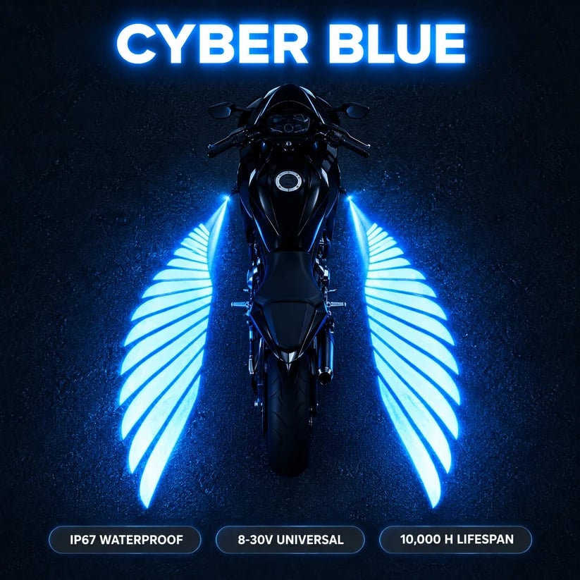 🏍️ Lampy projektorowe LED w kształcie anielskich skrzydeł do motocykli