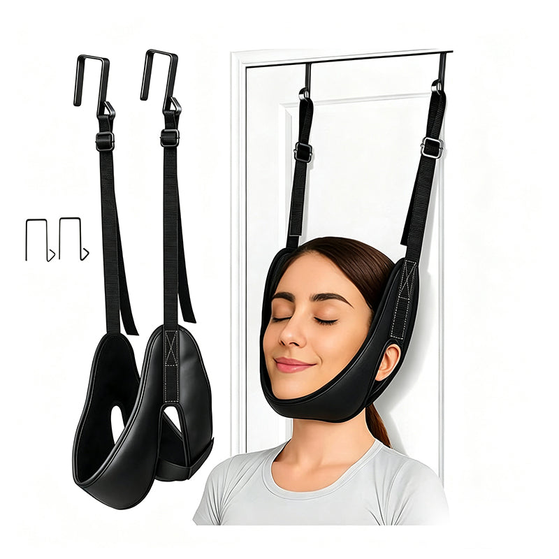 🧘 OGRANICZONA OFERTA – 50% ZNIŻKI! 💆 Urządzenie do trakcji szyjnej montowane na drzwiach, łagodzące ból szyi – łatwa instalacja, delikatna ulga, idealne do użytku domowego ✨