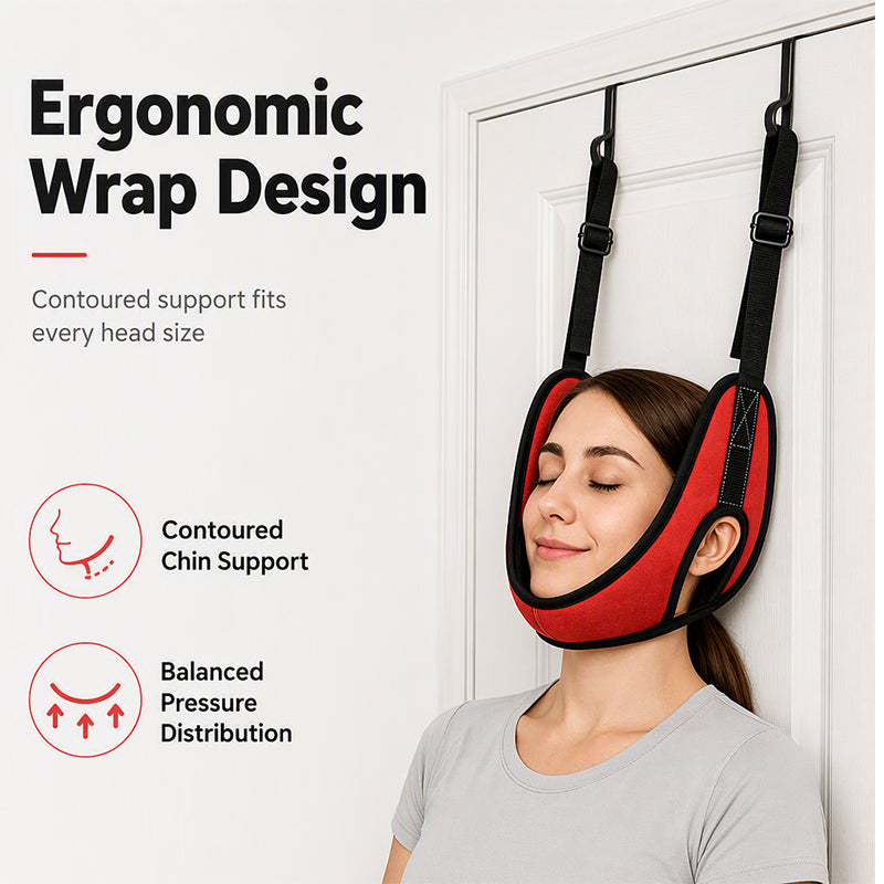 🧘 OGRANICZONA OFERTA – 50% ZNIŻKI! 💆 Urządzenie do trakcji szyjnej montowane na drzwiach, łagodzące ból szyi – łatwa instalacja, delikatna ulga, idealne do użytku domowego ✨