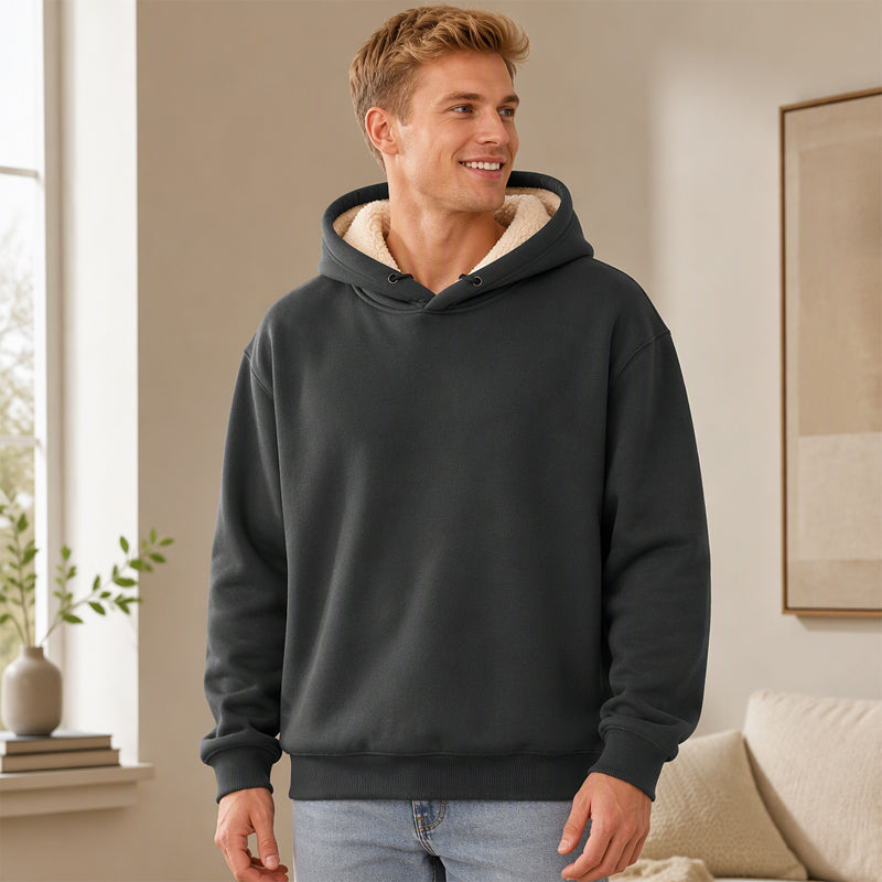 【M-5XL】🔥 Męski sweter z kapturem, o grubszym splocie, z podszewką z sherpy